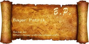 Bayer Patrik névjegykártya
